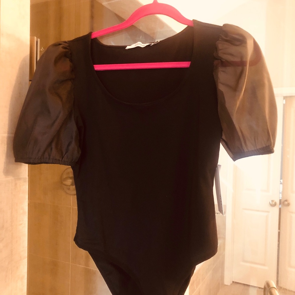 JustFab Black Short sleeved shirt